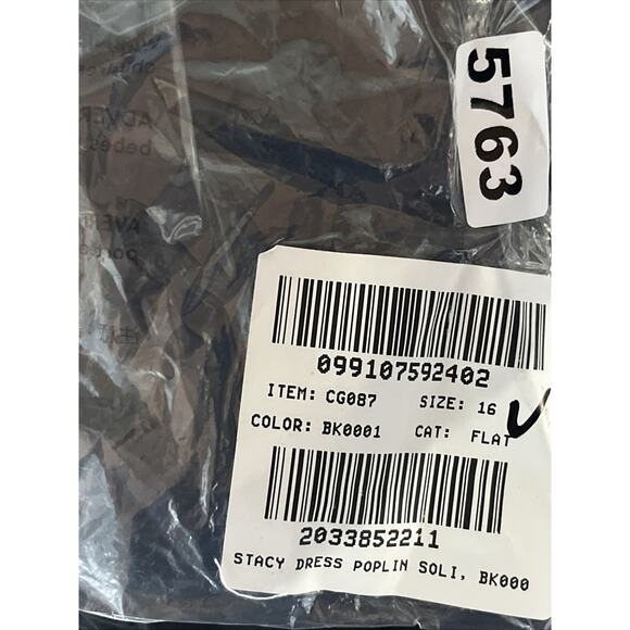 J Crew Collection Cecily Dress in Cotton Poplin 16 Black Puff Sleeve V Neck Midi - Picture 10 of 10